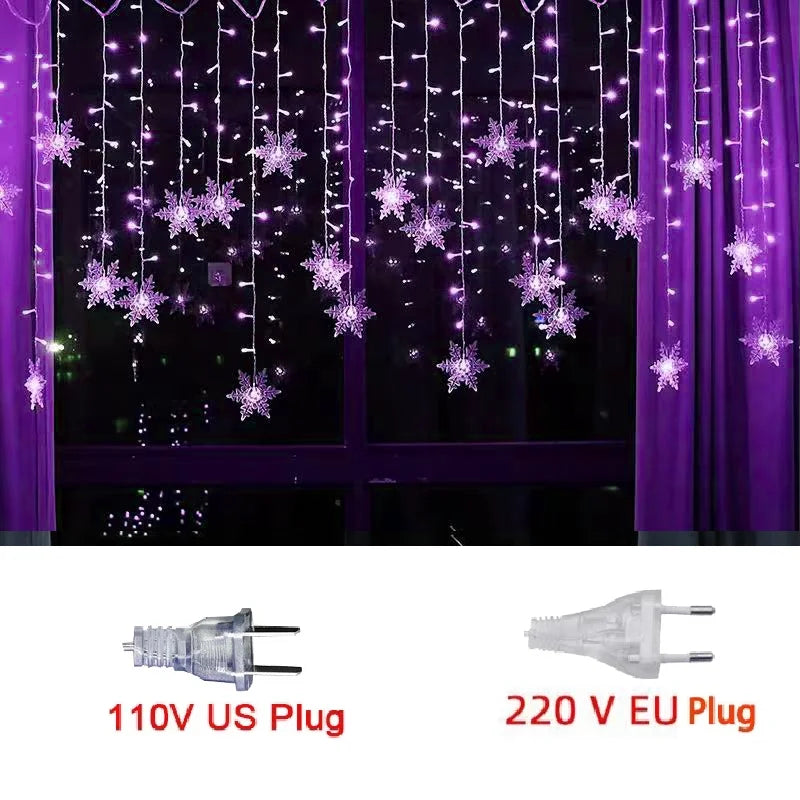 3.2M Snowflakes LED Curtain Lights