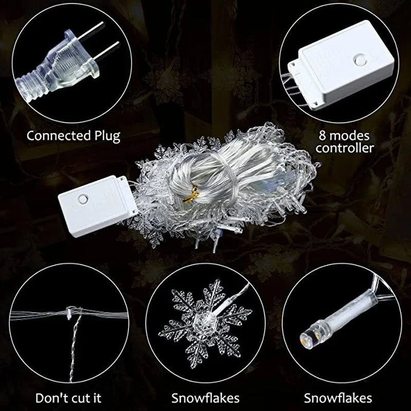 3.2M Snowflakes LED Curtain Lights