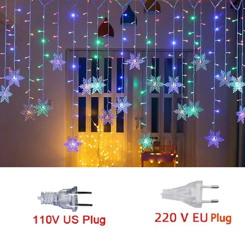 3.2M Snowflakes LED Curtain Lights
