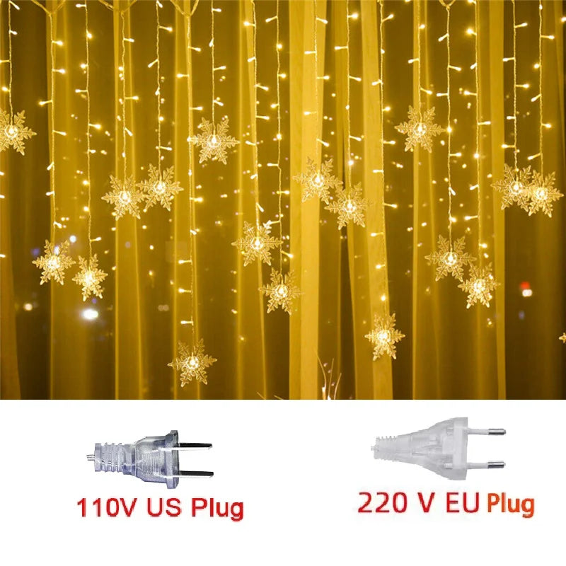 3.2M Snowflakes LED Curtain Lights
